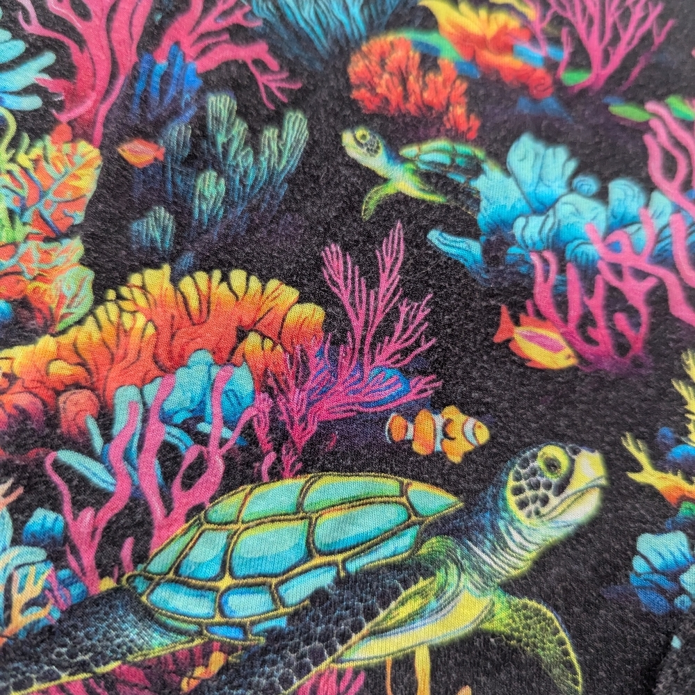 Bums And Roses 3T Bamboo Set Neon Fish Aquarium Black - Picture 2 of 3
